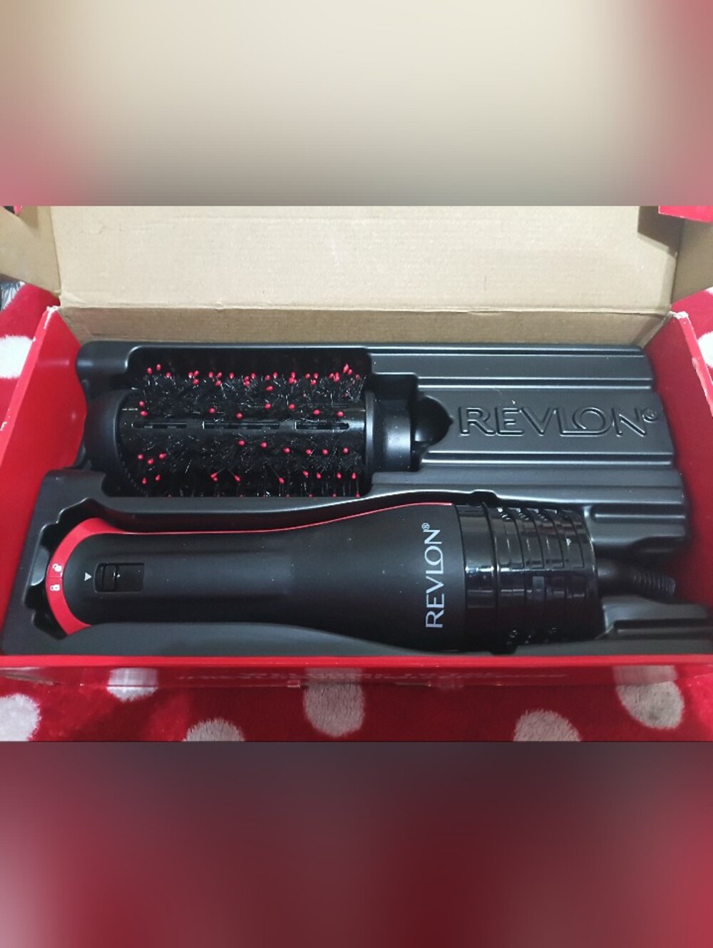 Revlon Black with Red Trim Round Hot Air Brush